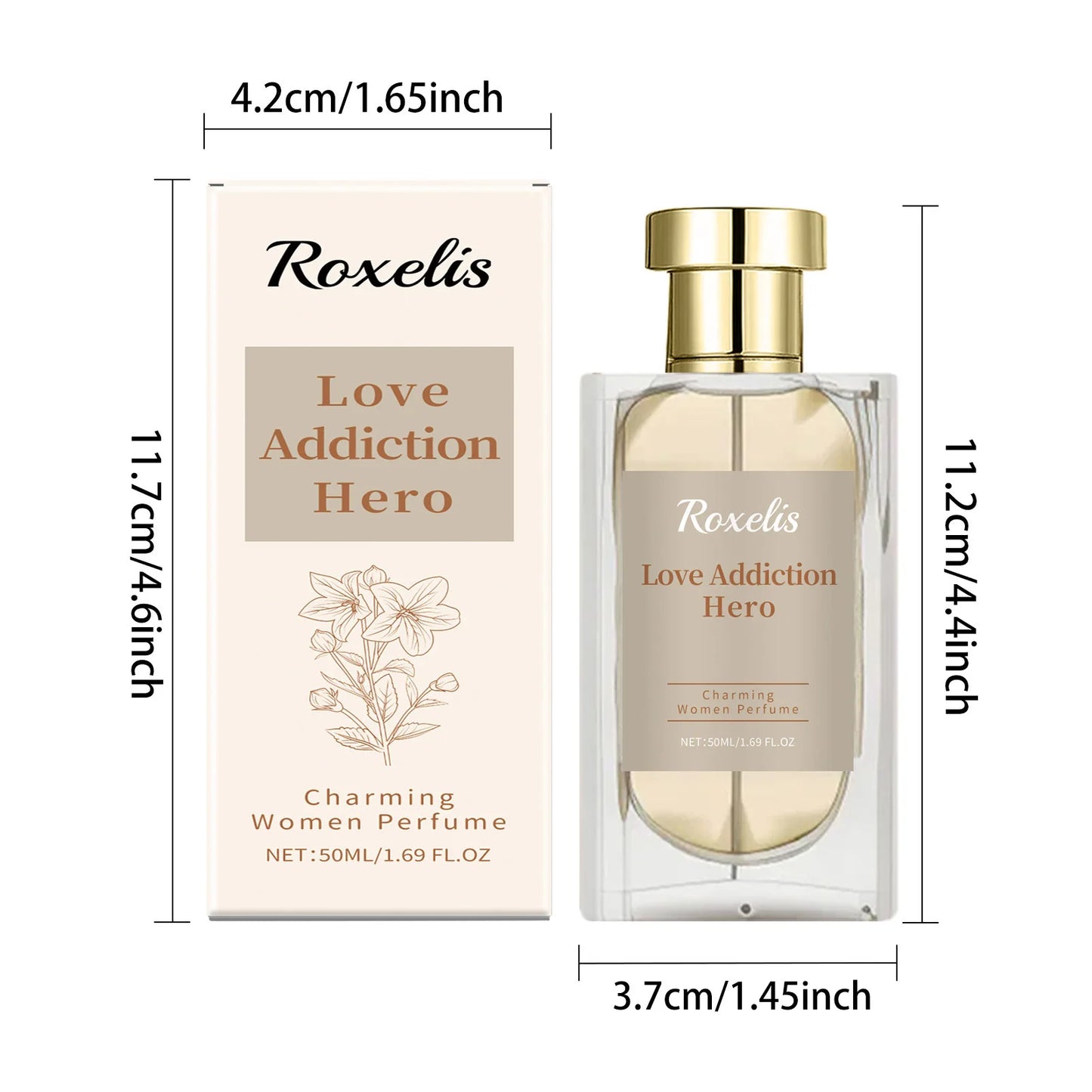 Charming Floral Scent Perfume for Women By Roxelis - Long-Lasting Body Mist, 50ml Natural Fresh Body Spray for Dating, Glamour, Everyday Allure - Perfect Gift For Her