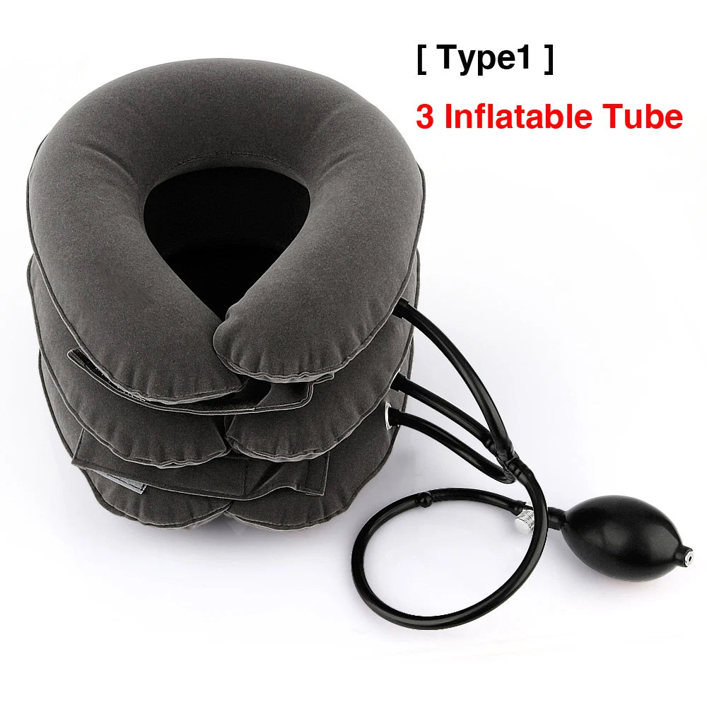 Inflatable Cervical Neck Traction Pillow – Posture Corrector & Pain Relief Brace for Travel & Home - Perfect Gift for Loved Ones