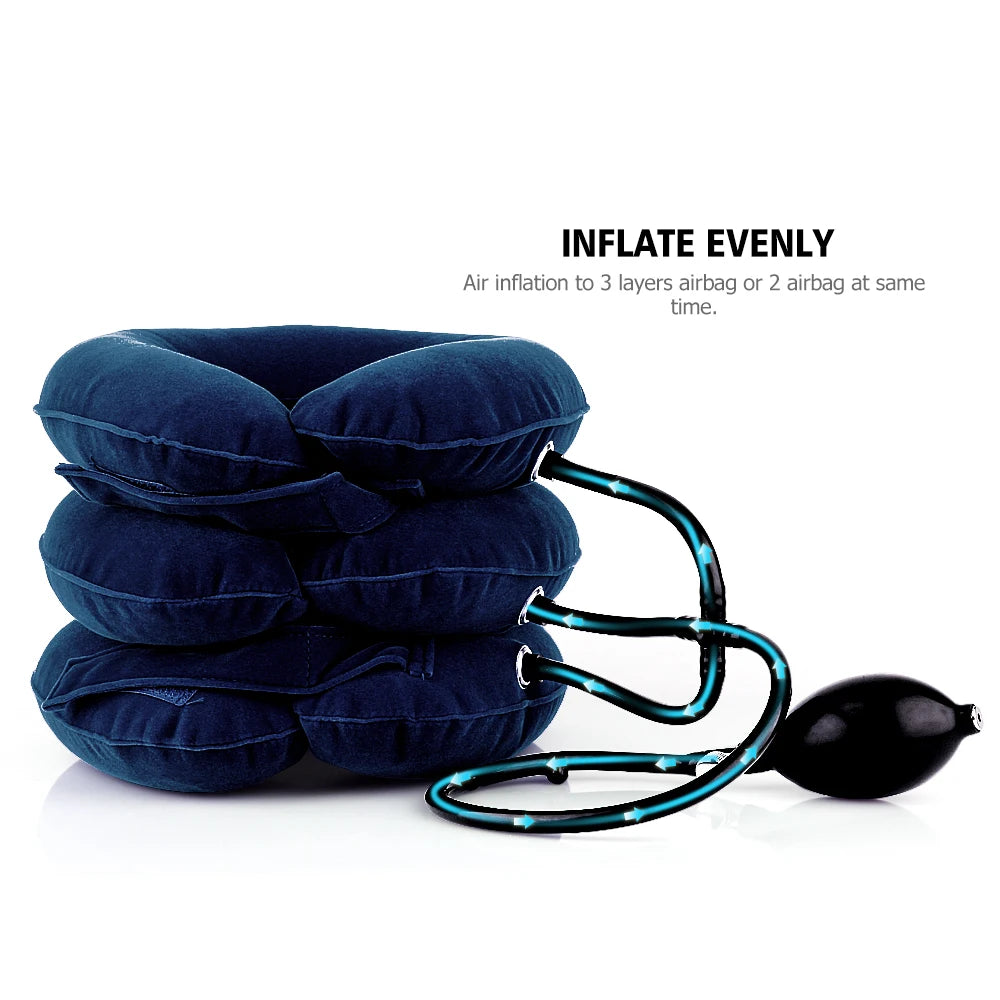 Inflatable Cervical Neck Traction Pillow – Posture Corrector & Pain Relief Brace for Travel & Home - Perfect Gift for Loved Ones