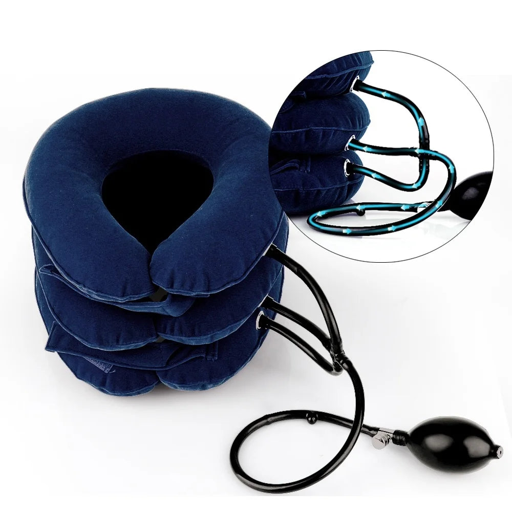 Inflatable Cervical Neck Traction Pillow – Posture Corrector & Pain Relief Brace for Travel & Home - Perfect Gift for Loved Ones