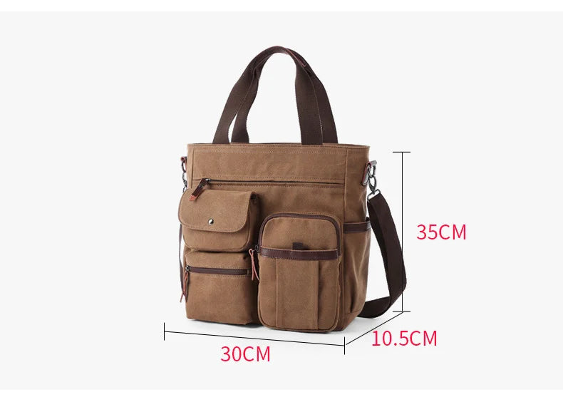 Men's Handbags: Briefcases, Canvas Shoulder Bags for Documents, Vintage K004 Travel Bags, Large Capacity Tote Bags, Laptop Crossbody Bags - Ideal Gift for Men