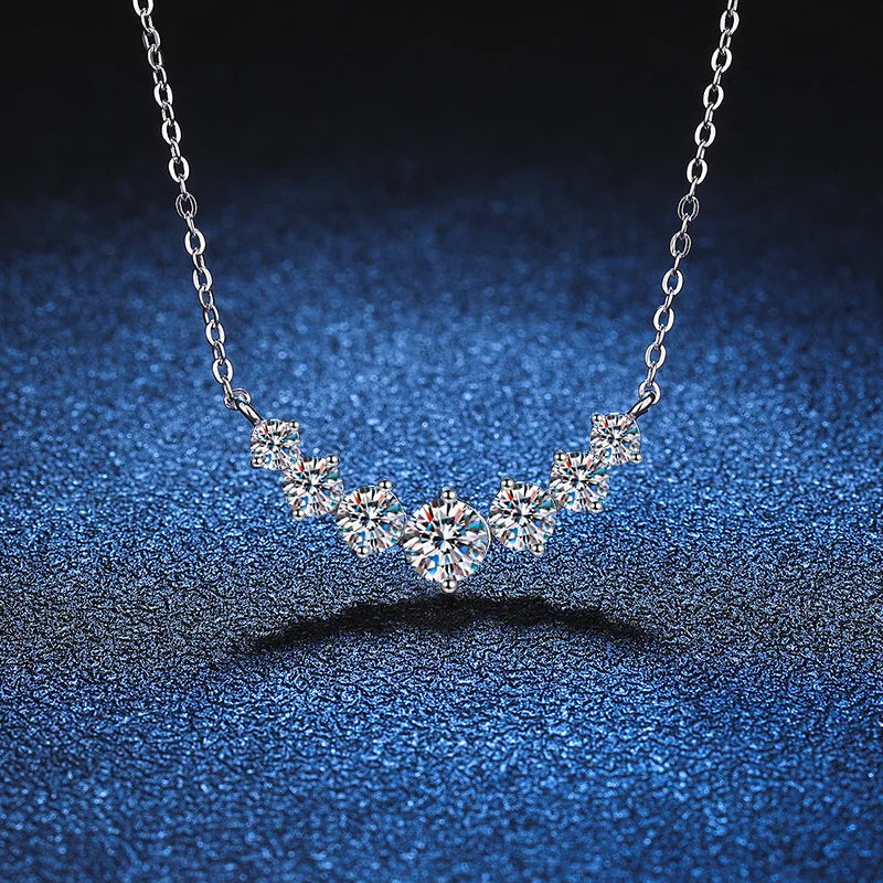 Sparkle & Elegance: K.NOBSPIN D VVS1 Moissanite Necklace - 925 Sterling Silver & 18k White Gold Plated - Perfect Gift for Women Birthday Wedding