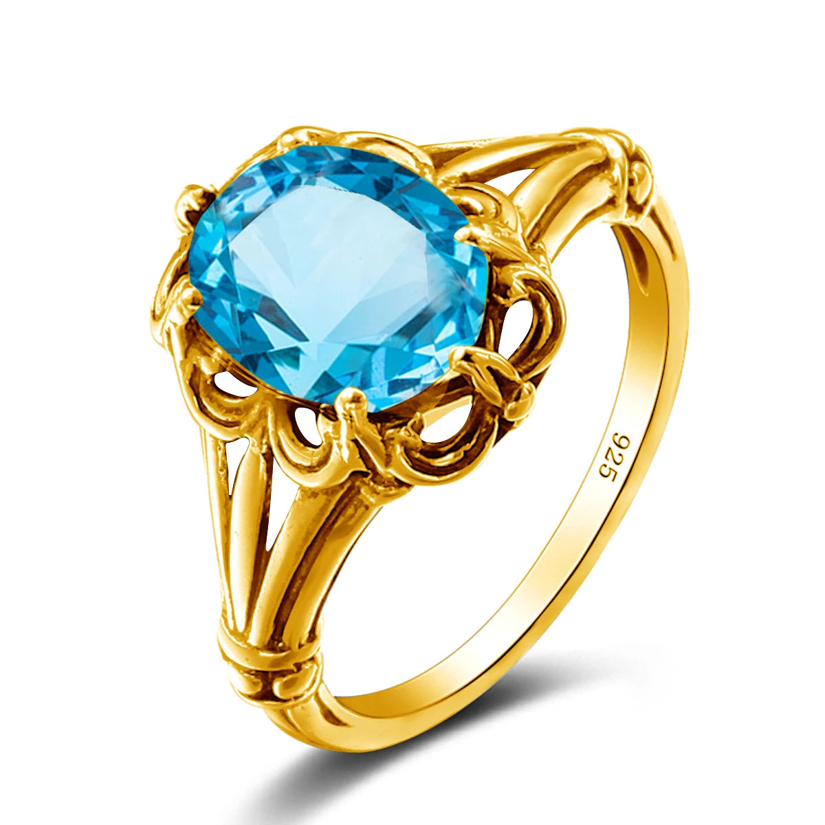 Handmade Mystic Topaz Gemstones Gold Ring – High Quality, 8*10mm Oval Stone Women’s Trending Jewelry For Birthday, Party, Daily Wear - Elegant gift for Her