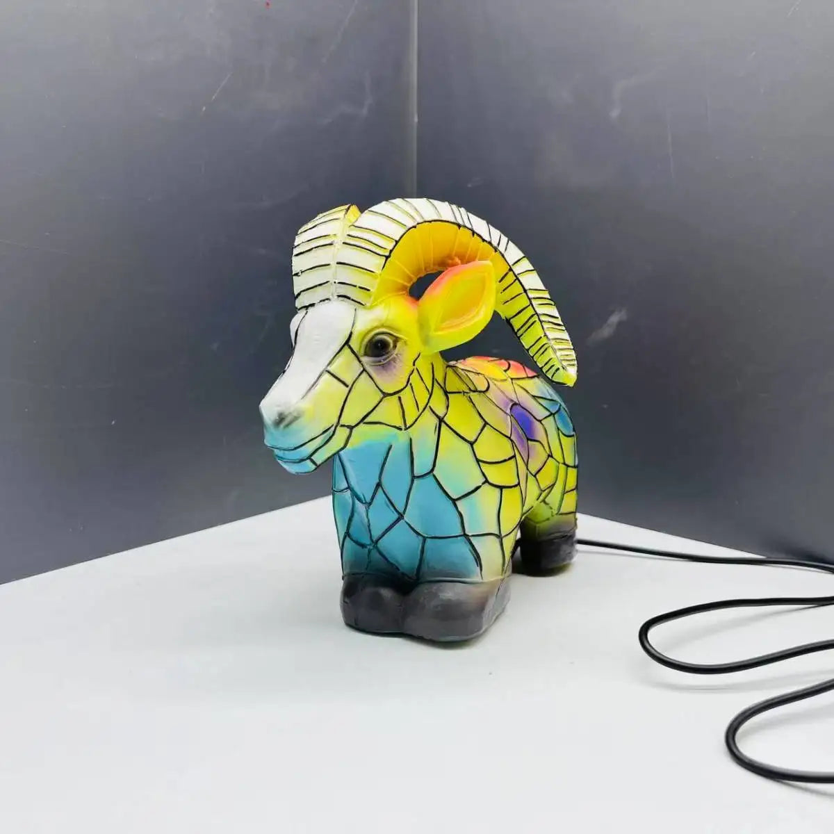 Creative Resin Animal Night Lamp – USB LED Light for Desk or Bedroom Decor, Mermaid, Wolf, Owl, Cat, Dragon Series - Perfect for Housewarming Gift