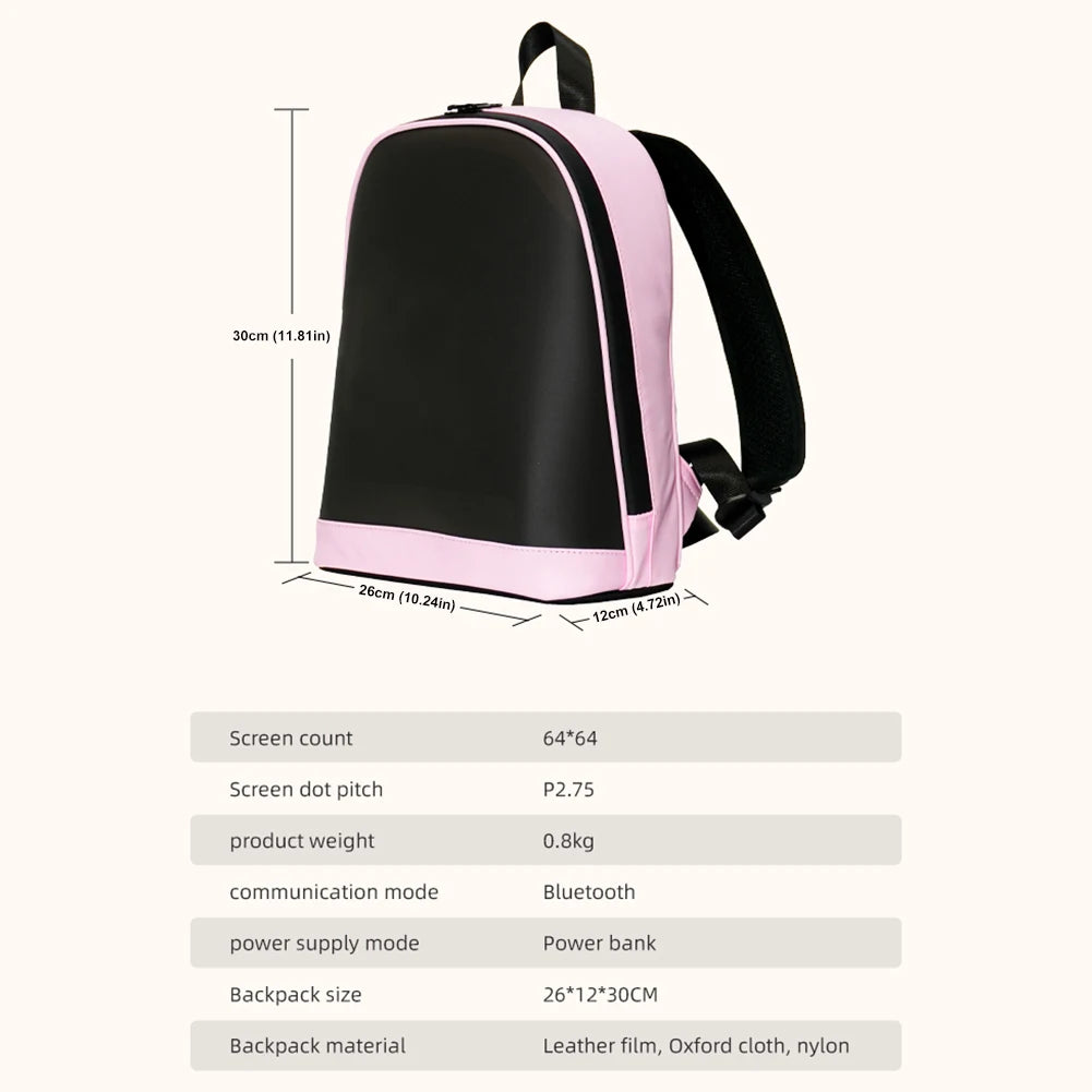 Smart LED Display Backpack with APP Control – Unisex Design Waterproof Motorcycle Pixel Bag for Outdoor & Business Use - Perfect Gift For All
