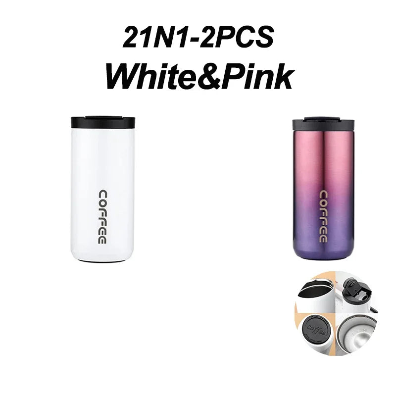 400ml Leak-Proof Stainless Steel Thermal Coffee Mug – Portable Travel Cup, Insulated 304 Thermos, Water Bottle - Perfect Gift for Family, Friends & Yourself