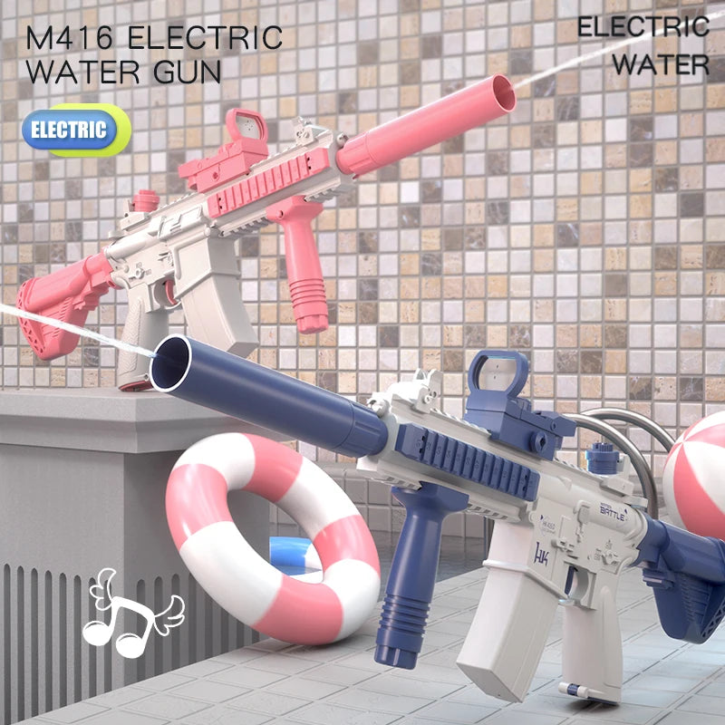 Full Auto M416 Water Gun Toy – Rechargeable Pistol for Beach Battles, Kids & Adult Outdoor Summer Fun - Perfect Gift for Friends & Family