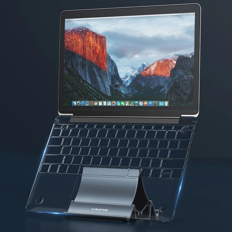 Space Saving Vertical Laptop Stand - Heat Dissipation and Non-slip Silicone Gravity Holder for MacBook Surface iPad Tablet - Perfect Gift for All