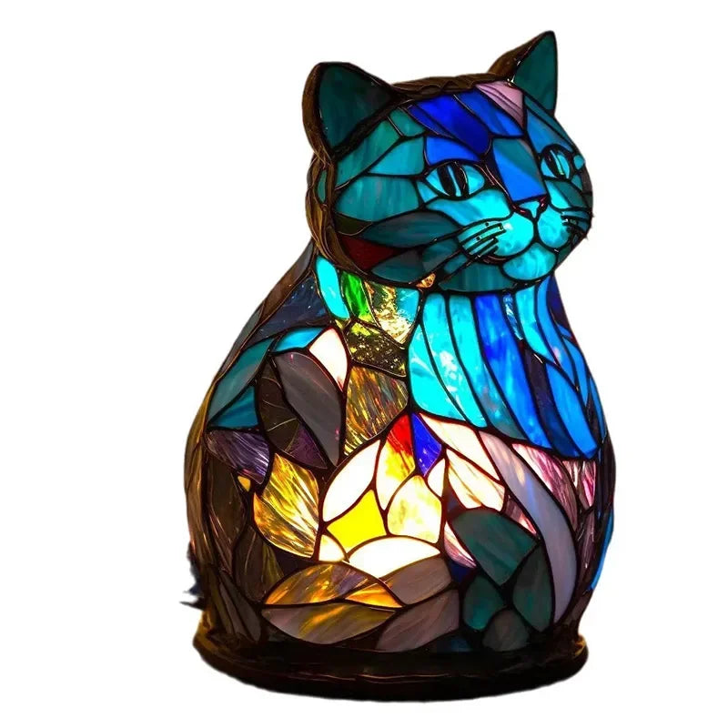 Creative Resin Animal Night Lamp – USB LED Light for Desk or Bedroom Decor, Mermaid, Wolf, Owl, Cat, Dragon Series - Perfect for Housewarming Gift