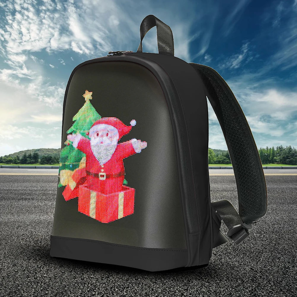 Smart LED Display Backpack with APP Control – Unisex Design Waterproof Motorcycle Pixel Bag for Outdoor & Business Use - Perfect Gift For All