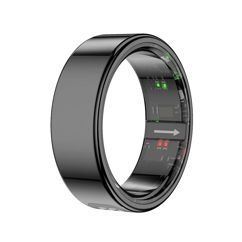 Touchscreen Smart Ring with Display – Heart Rate & Blood Oxygen Monitor, 5ATM Waterproof, Android & iOS Compatible - Gift for All