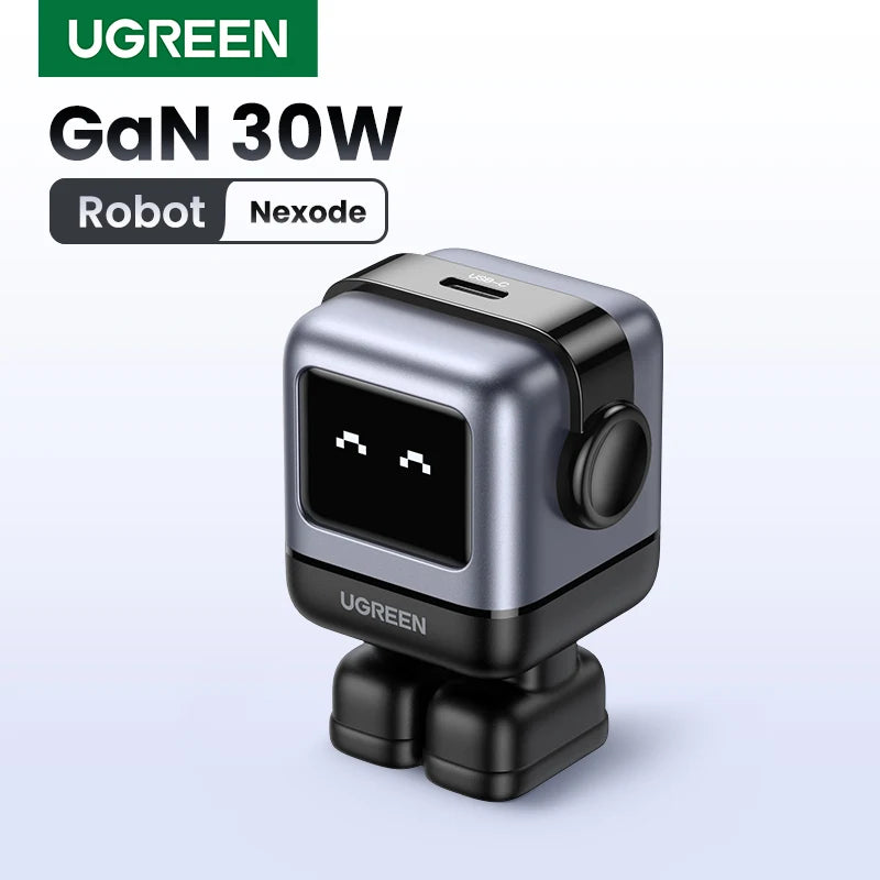 UGREEN 30W-65W Robot Design GaN Charger - Multi-Port Simultaneous & Fast Charging PD3.0 Charger, UAS Plug & Compatibility with All Brands of Gadgets - Elegant Gift for All
