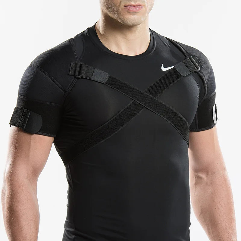 Adjustable Double Shoulder Support Brace – Compression Strap for Pain Relief & Posture Correction - Ideal Gift for Loved Ones