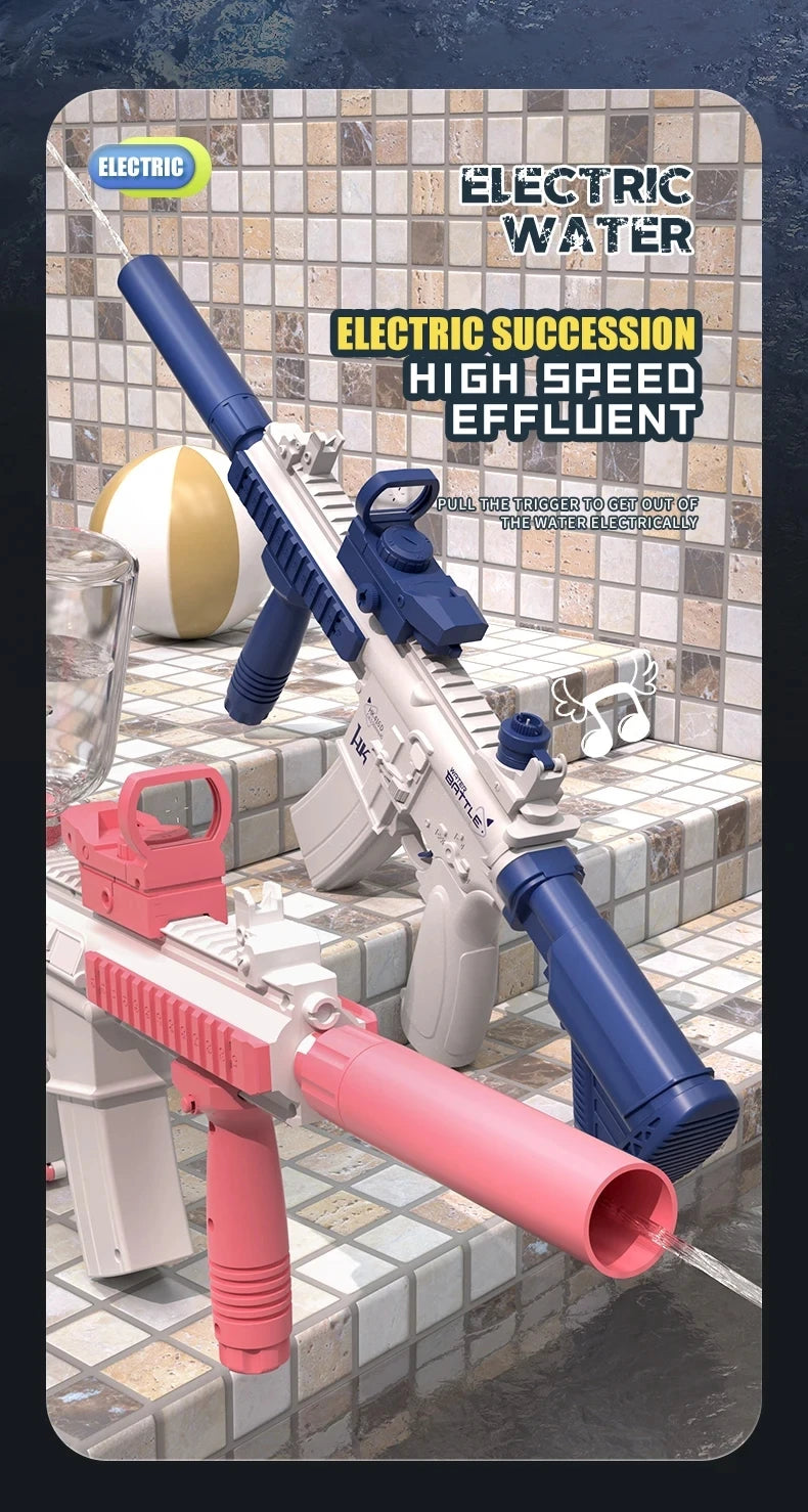 Full Auto M416 Water Gun Toy – Rechargeable Pistol for Beach Battles, Kids & Adult Outdoor Summer Fun - Perfect Gift for Friends & Family