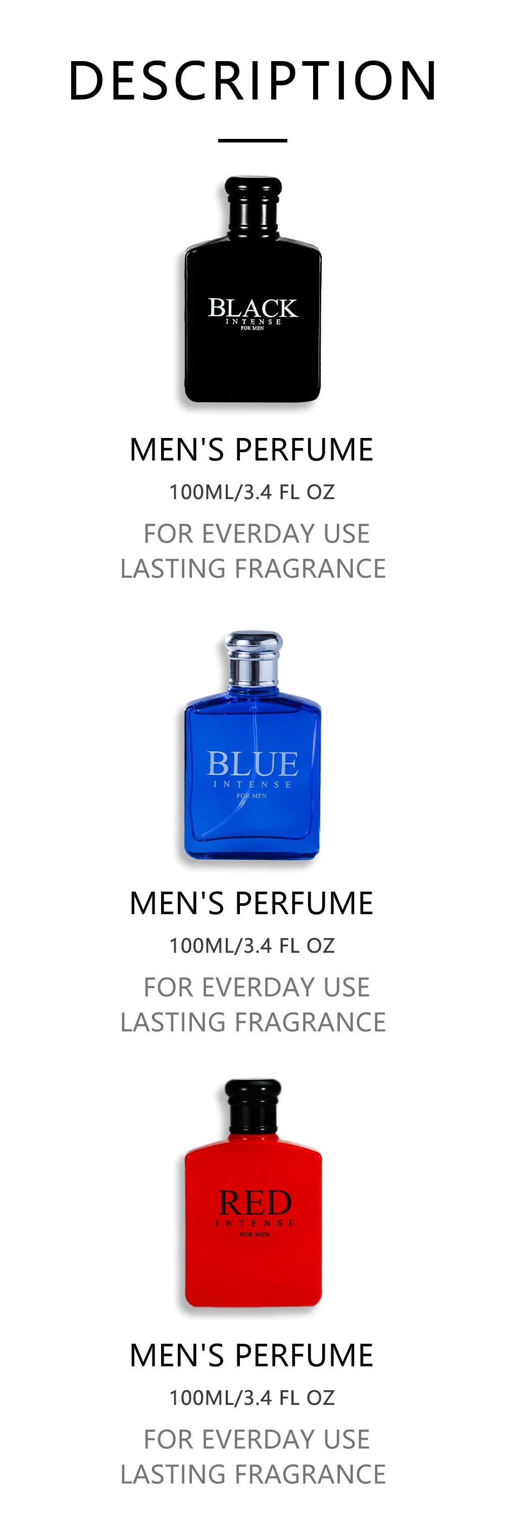 Men’s Deluxe Perfume Spray Set – Fruity Eau de Parfum Trio Gift Box for Special Occasions | 3PCS Large Fragrance Gift Box with Fresh Scent for Him