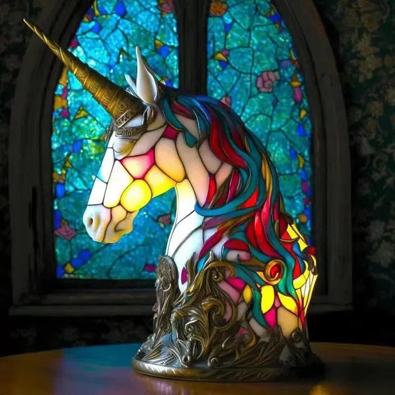 Creative Resin Animal Night Lamp – USB LED Light for Desk or Bedroom Decor, Mermaid, Wolf, Owl, Cat, Dragon Series - Perfect for Housewarming Gift