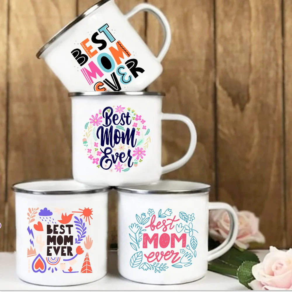 Best Mom Ever Enamel Cup – Coffee & Tea Mug for Mom’s Birthday or Everyday Use - Perfect Mother’s Day Gift