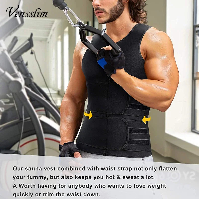 Slimming Sauna Shapewear Vest for Men – Compression Undershirt & Waist Trainer for Fitness & Body Sculpting, Fat Burner Workout Tops - Ideal Gift for Him