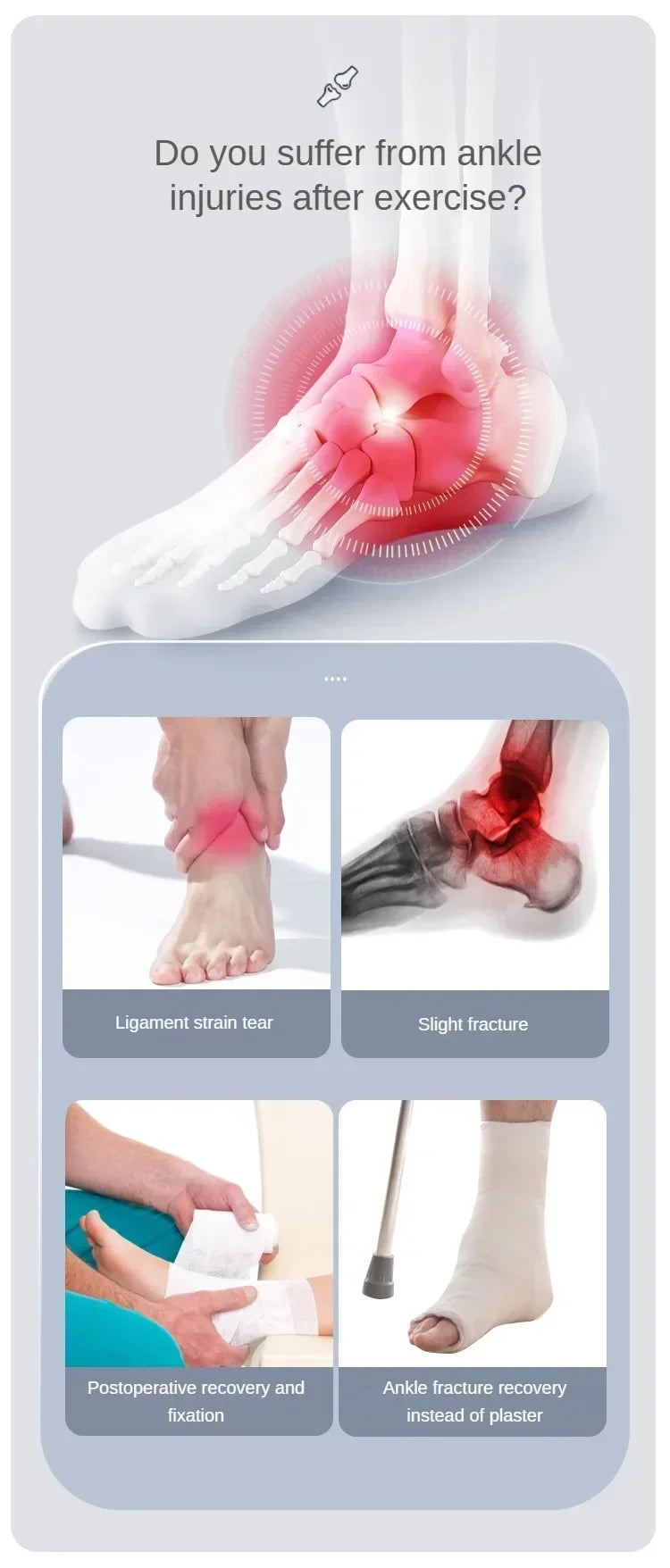 Adjustable Ankle Support Brace – Sports Safety Bandage for Sprain, Ligament Strain & Injury Recovery - Ideal Gift for Loved Ones