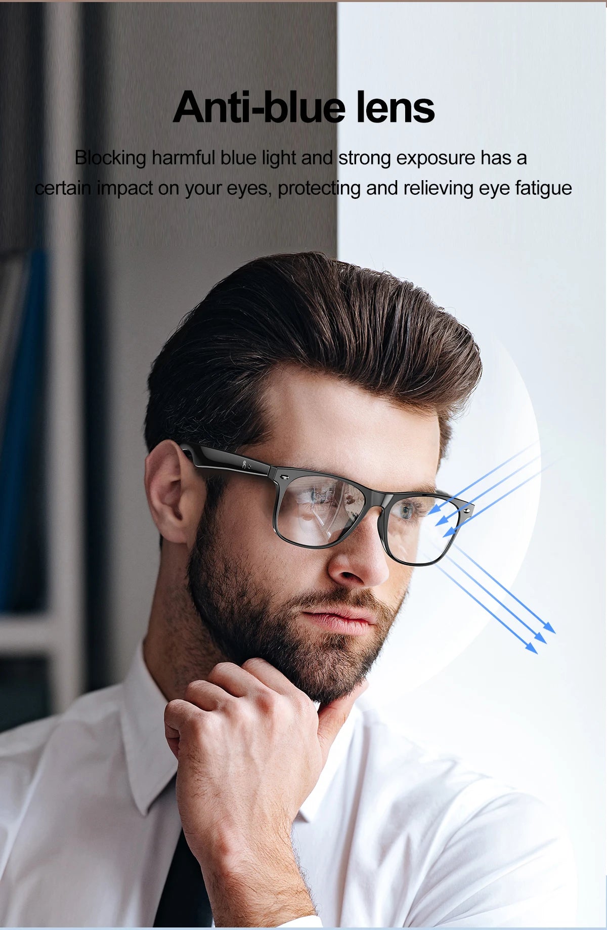 LIGE Intelligent Translation Smart Bluetooth Glasses - Wireless Calling Sunglasses with Mic, Touch Control & Voice Assistant - Perfect Gift for All