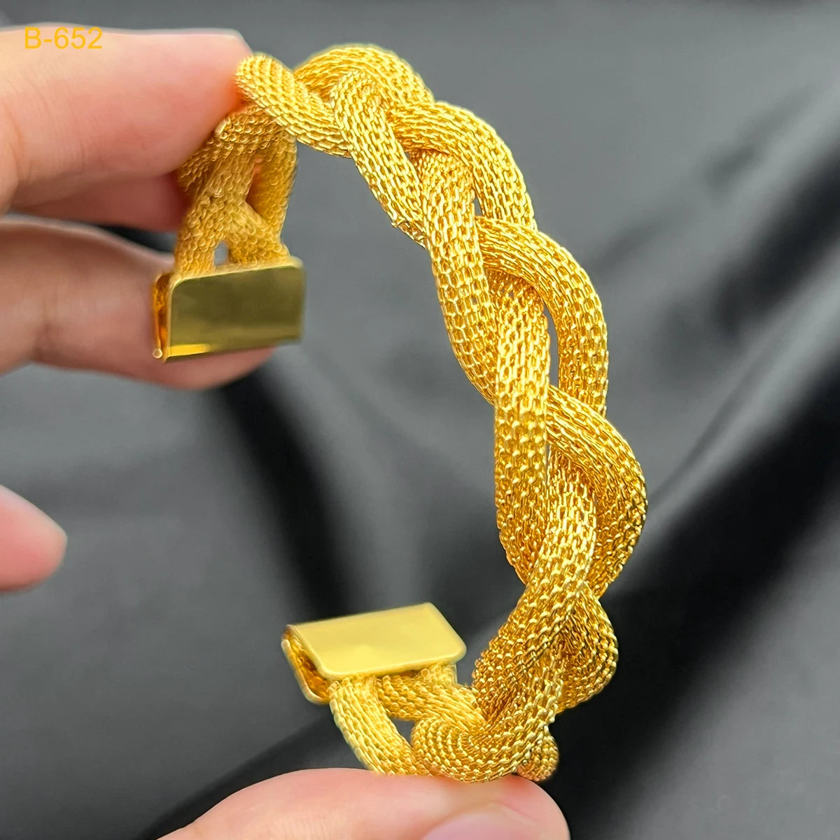 24K Gold Color Cuff Bangles for Women – Dubai-Inspired Wedding Charm Jewelry, Arabic Party Twist Bracelet By ANIID - Ideal Gift for Her