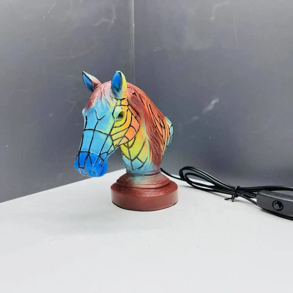 Creative Resin Animal Night Lamp – USB LED Light for Desk or Bedroom Decor, Mermaid, Wolf, Owl, Cat, Dragon Series - Perfect for Housewarming Gift
