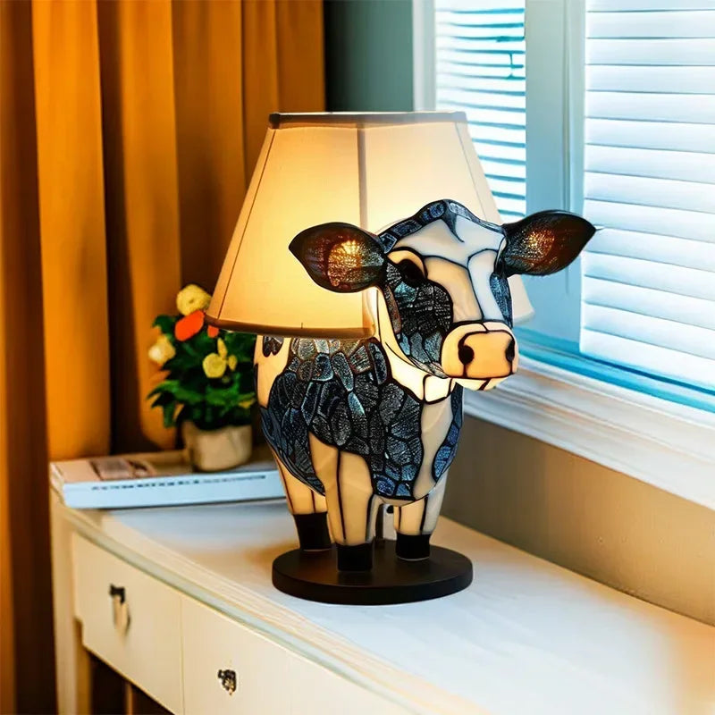 Creative Resin Animal Night Lamp – USB LED Light for Desk or Bedroom Decor, Mermaid, Wolf, Owl, Cat, Dragon Series - Perfect for Housewarming Gift