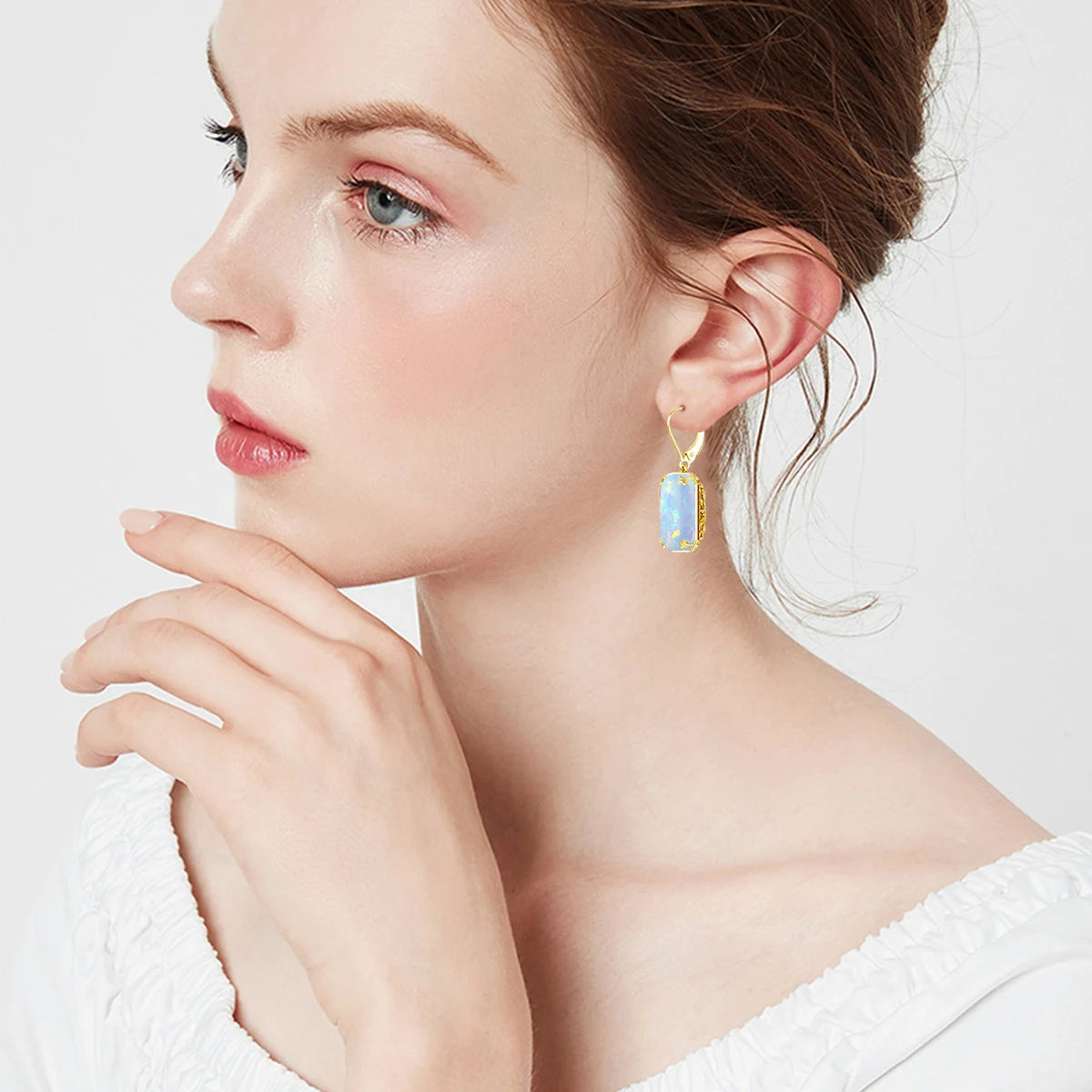 Elegant Ruby Dangle Earrings for Women – 925 Silver 18K Gold Plated Hoops Fine Jewelry for Engagement, Party & Gifting Her