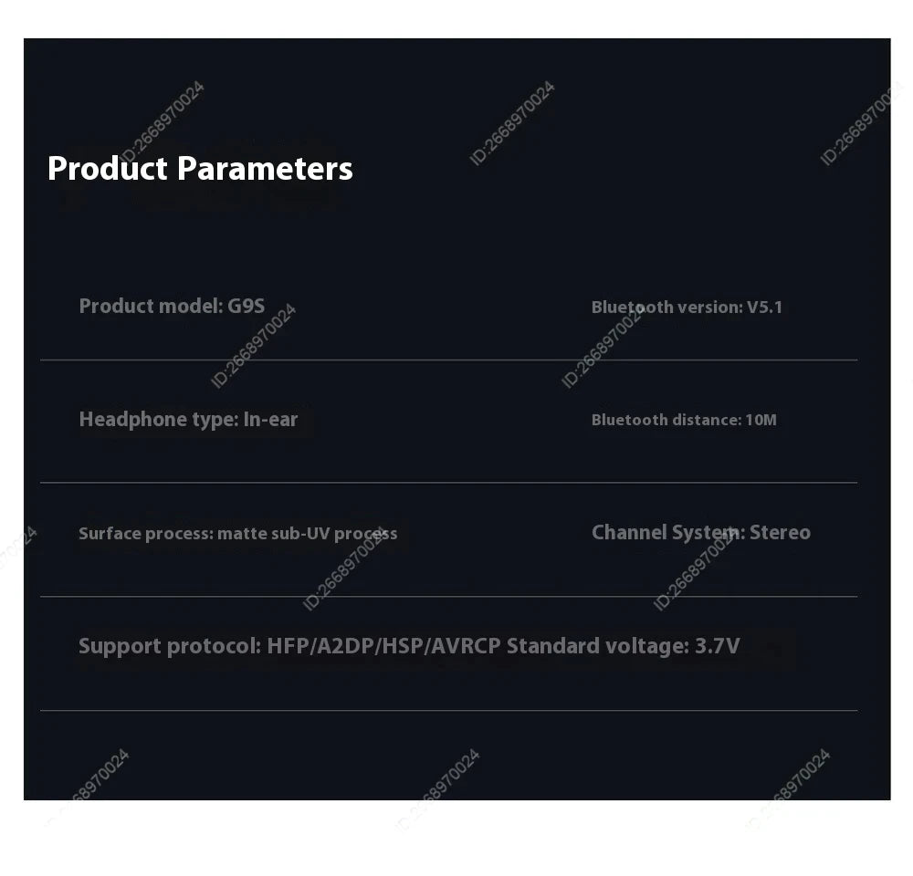 Xiaomi G9S Wireless TWS Earbuds – In-Ear Gaming Earphones With Mic & Touch Control, HiFi Stereo, Waterproof Sport Headset - Elegant Gift