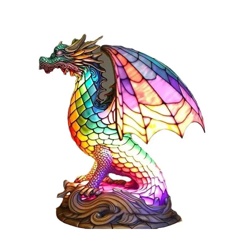 Creative Resin Animal Night Lamp – USB LED Light for Desk or Bedroom Decor, Mermaid, Wolf, Owl, Cat, Dragon Series - Perfect for Housewarming Gift