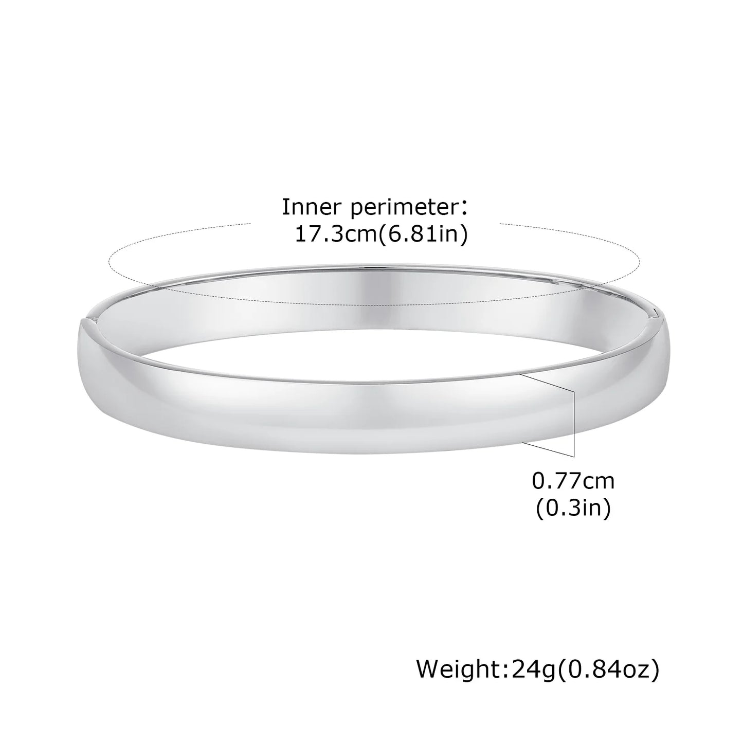 18K Gold Plated Stainless Steel Bangles for Women – 4mm, 5.7mm & 7.7mm Smooth Openable Bracelet, Classic & Elegant Jewelry Accessory
