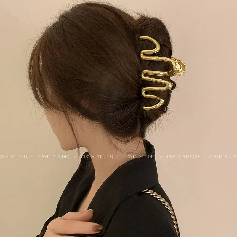 Fashion Geometric Metal Hair Claw Clips, Large Hair Catch Clip ,Headband, Hairpin, Hair Accessories For women and girls