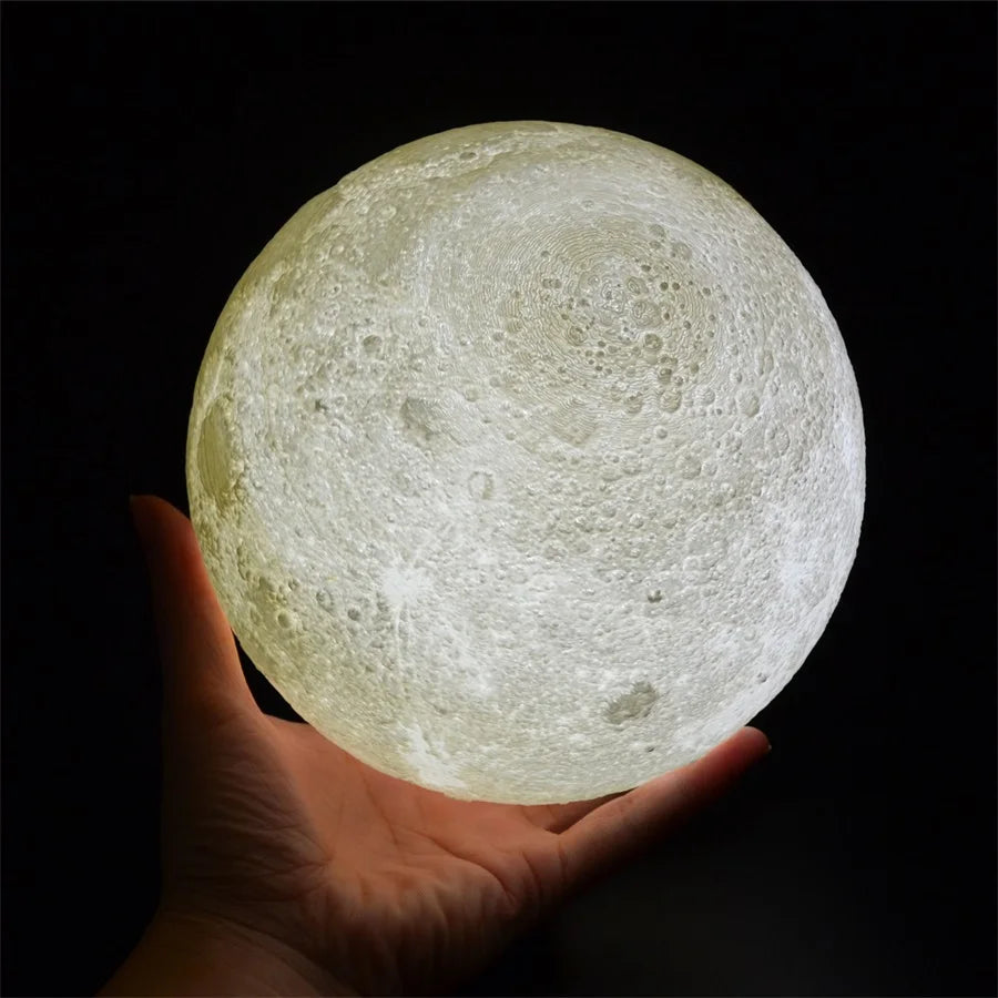 Colorful 3D Moon Lamp – Rechargeable USB LED Touch Light for Bedroom, Home Decor & Night Ambiance - Prfect Gift For All