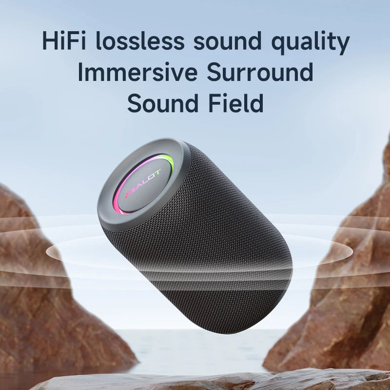 Powerful Bluetooth Speaker with Deep Bass & LED Light – Waterproof Outdoor Soundbox, Wireless Bluetooth Subwoofer - Perfect Gift for Friends, Family
