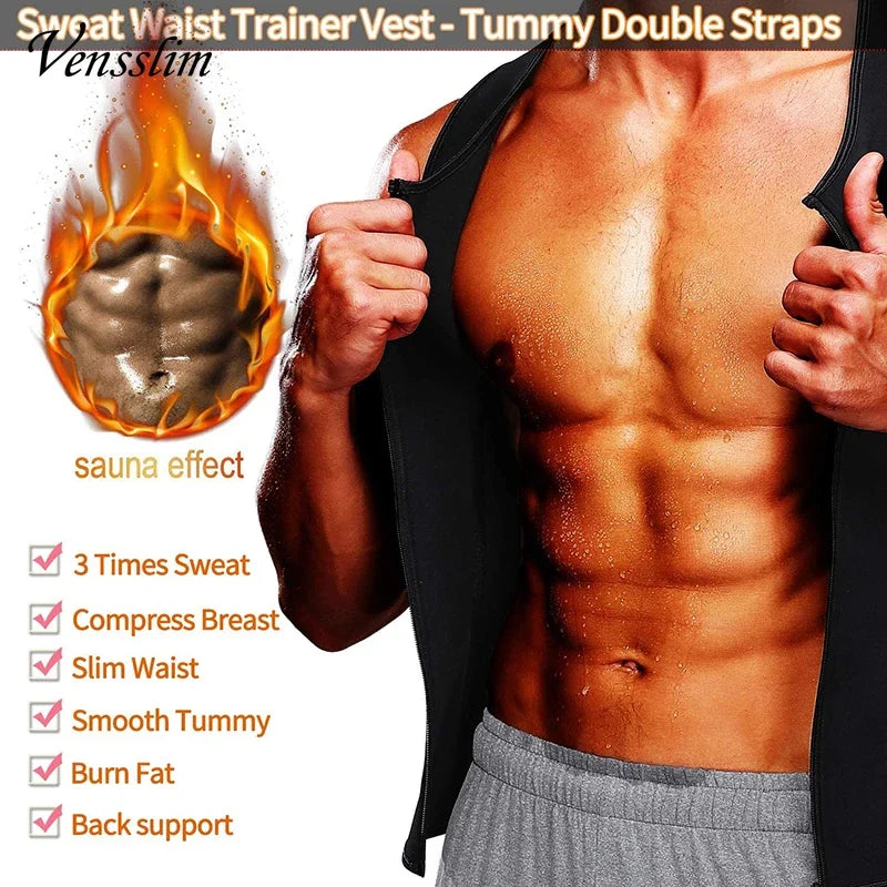 Slimming Sauna Shapewear Vest for Men – Compression Undershirt & Waist Trainer for Fitness & Body Sculpting, Fat Burner Workout Tops - Ideal Gift for Him