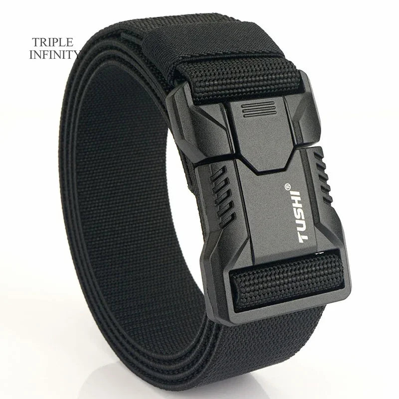 Tactical Belt with Quick Release Buckle for Men - Brand-new Aluminum Alloy Durable & Comfy Belt for Cowboy, Outdoor, Army, Hunting, Hiking, Travelling, Daily Use