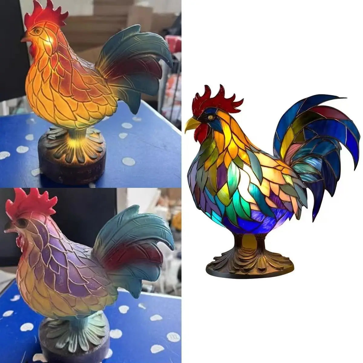 Creative Resin Animal Night Lamp – USB LED Light for Desk or Bedroom Decor, Mermaid, Wolf, Owl, Cat, Dragon Series - Perfect for Housewarming Gift