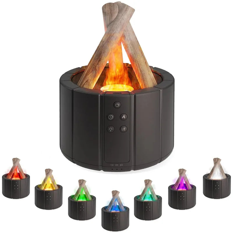 H9 Bonfire Flame USB Humidifier with Remote Control - Flame Light Ultrasonic Aroma Diffuser Air Humidifier, Oil Fragrance Perfume Machine for Home, Office, Hotels - Elegant Gifts for your Loved Ones & Youself