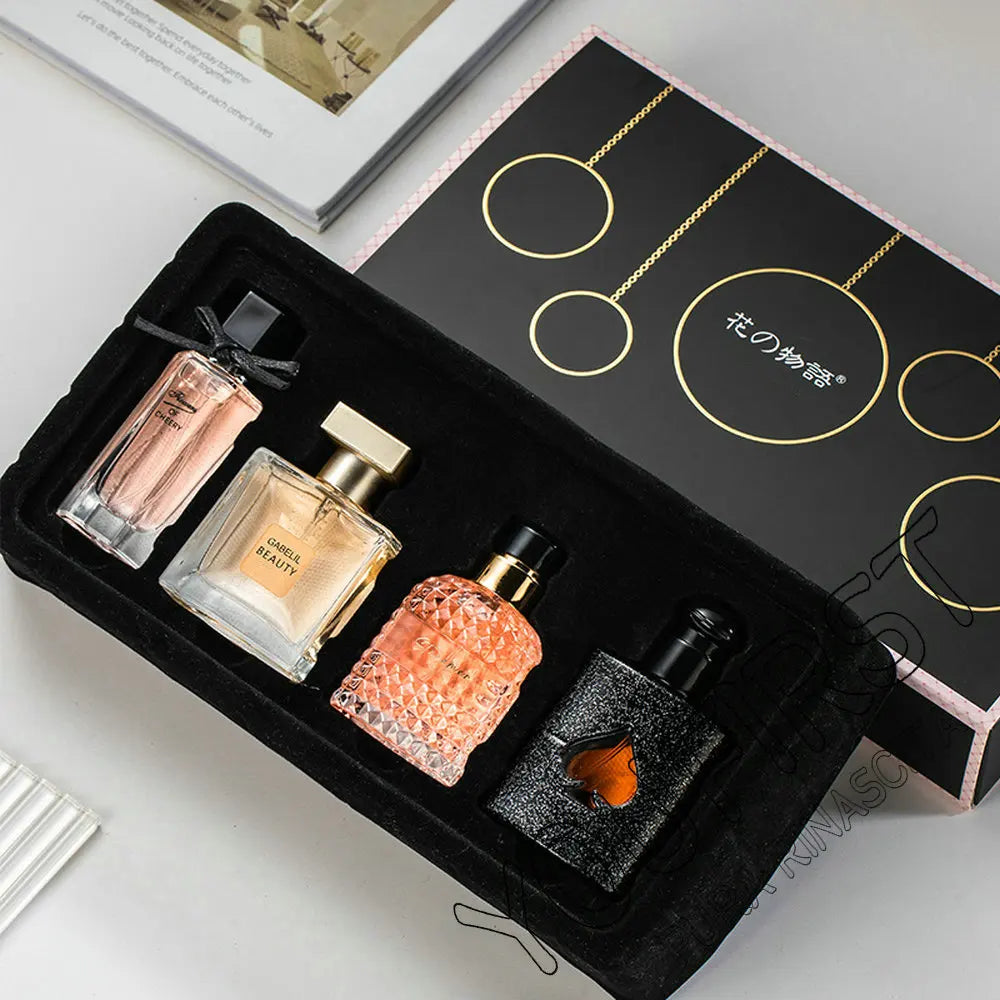 Floral Scent Perfume Gift Box for Women – 4PCS Set Pheromone Parfum Pour Femme 105ml Long-Lasting Spray Colognes