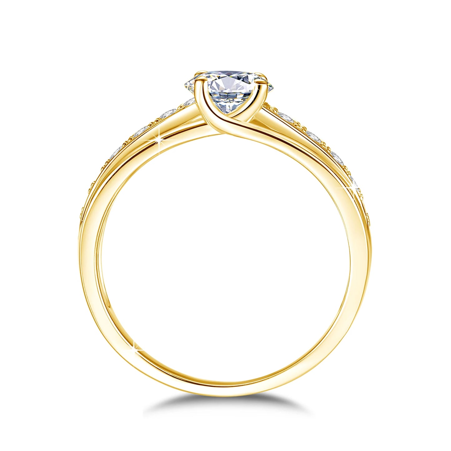 1 Carat Moissanite Engagement Ring for Women – 925 Sterling Silver Rhodium Plated Wedding Jewelry - Elegant Gift for Her