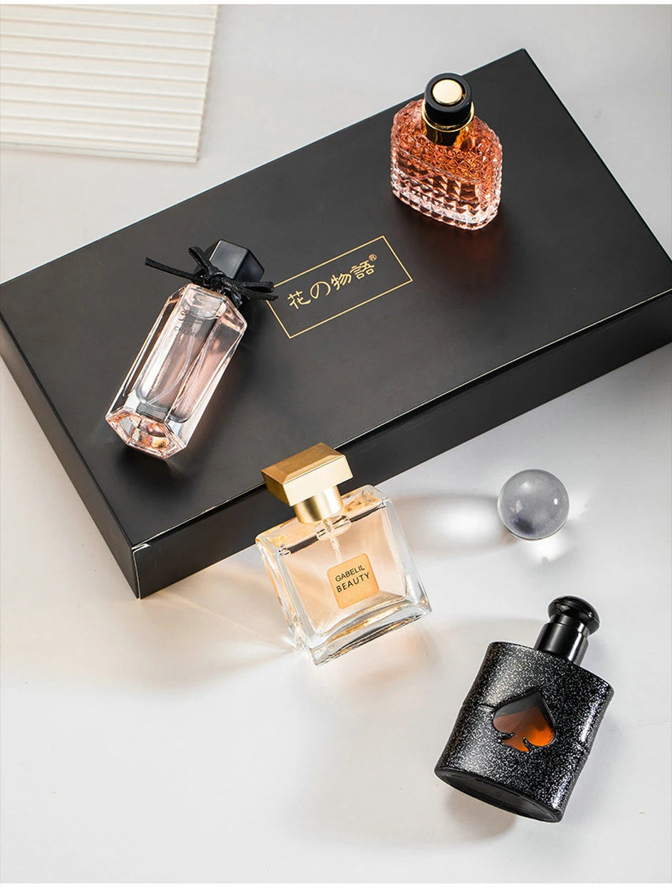 Floral Scent Perfume Gift Box for Women – 4PCS Set Pheromone Parfum Pour Femme 105ml Long-Lasting Spray Colognes