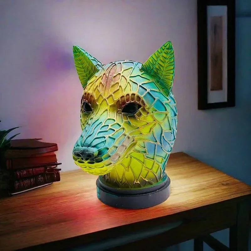 Creative Resin Animal Night Lamp – USB LED Light for Desk or Bedroom Decor, Mermaid, Wolf, Owl, Cat, Dragon Series - Perfect for Housewarming Gift