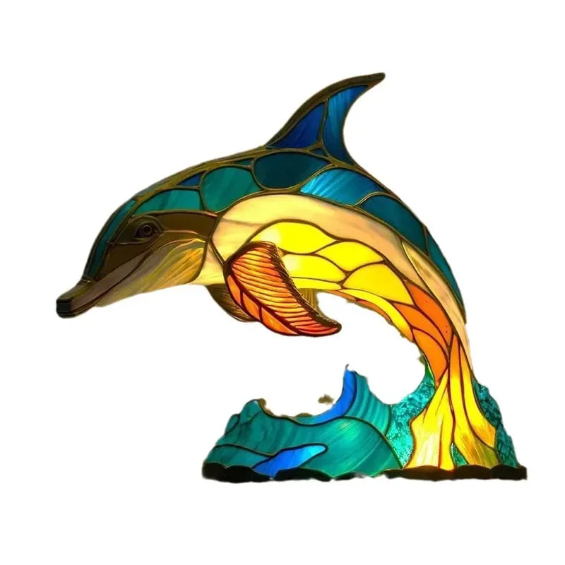 Creative Resin Animal Night Lamp – USB LED Light for Desk or Bedroom Decor, Mermaid, Wolf, Owl, Cat, Dragon Series - Perfect for Housewarming Gift