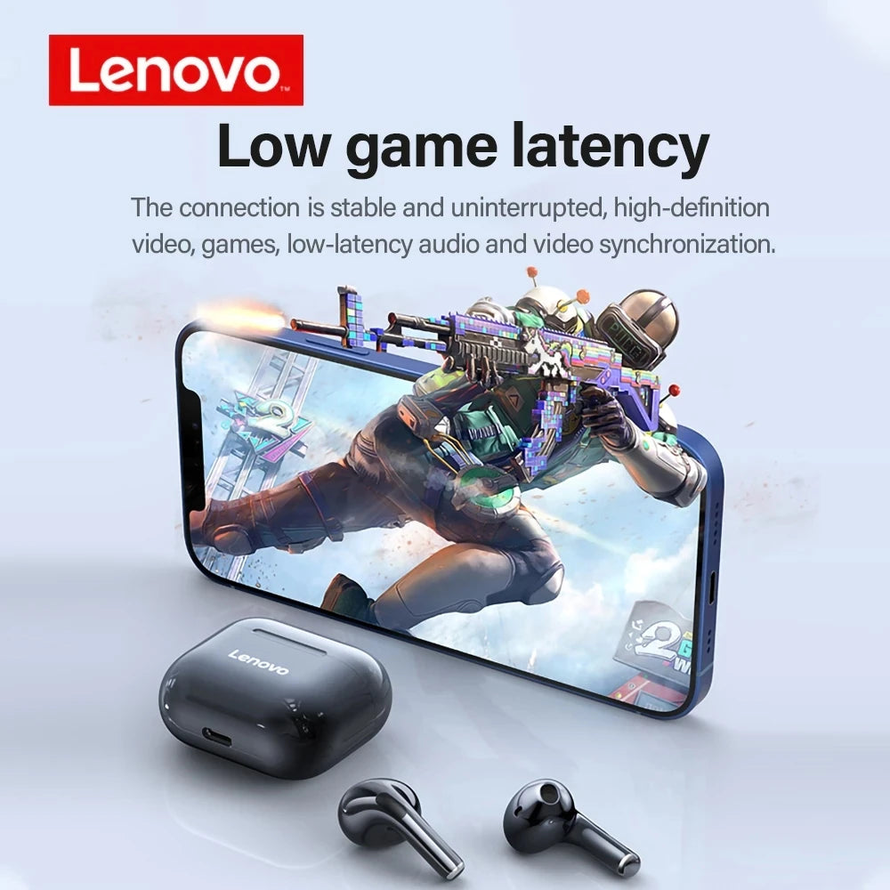 Original Lenovo LP40 Wireless Bluetooth Earbuds | TWS Stereo Earphones with Touch Control, Long Battery Life & Noise Reduction | Ideal Gift