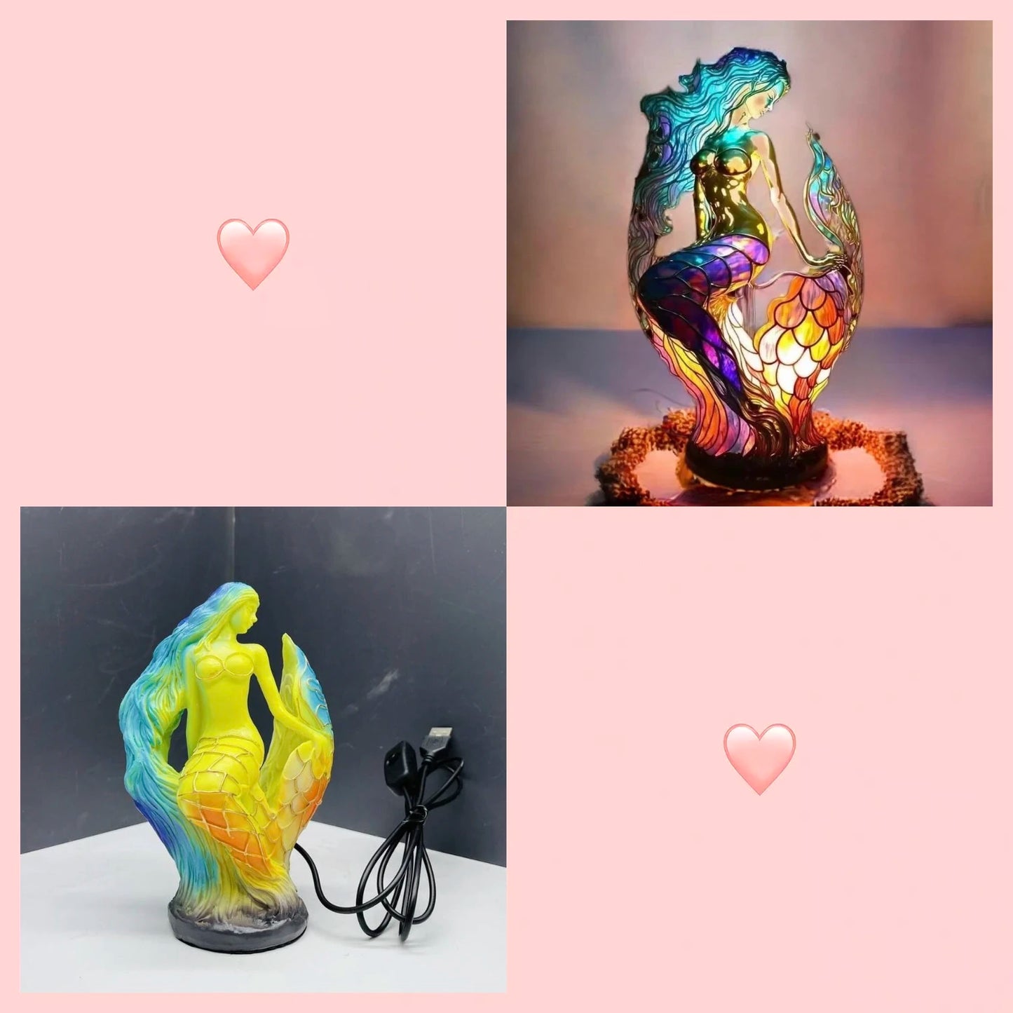 Creative Resin Animal Night Lamp – USB LED Light for Desk or Bedroom Decor, Mermaid, Wolf, Owl, Cat, Dragon Series - Perfect for Housewarming Gift