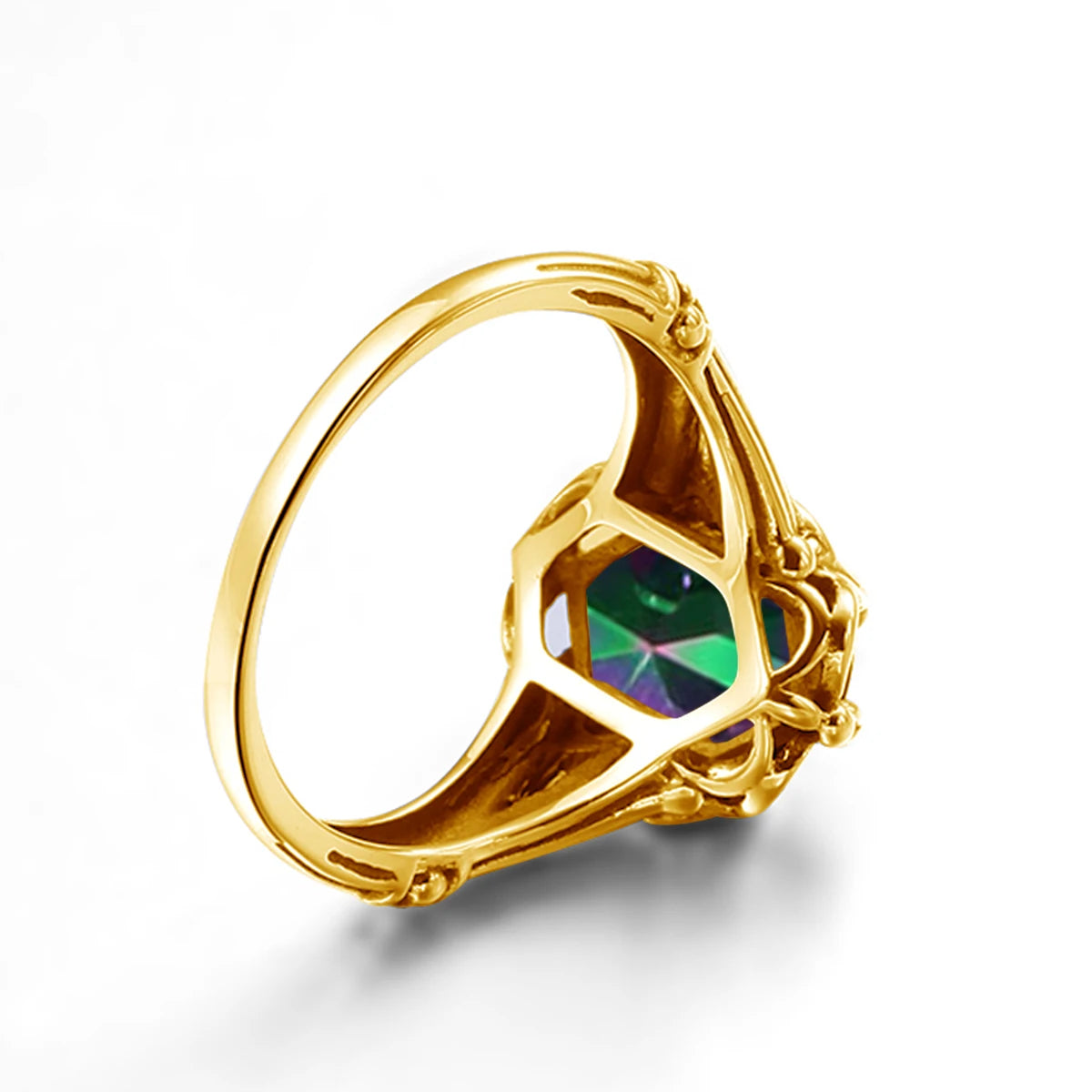 Handmade Mystic Topaz Gemstones Gold Ring – High Quality, 8*10mm Oval Stone Women’s Trending Jewelry For Birthday, Party, Daily Wear - Elegant gift for Her