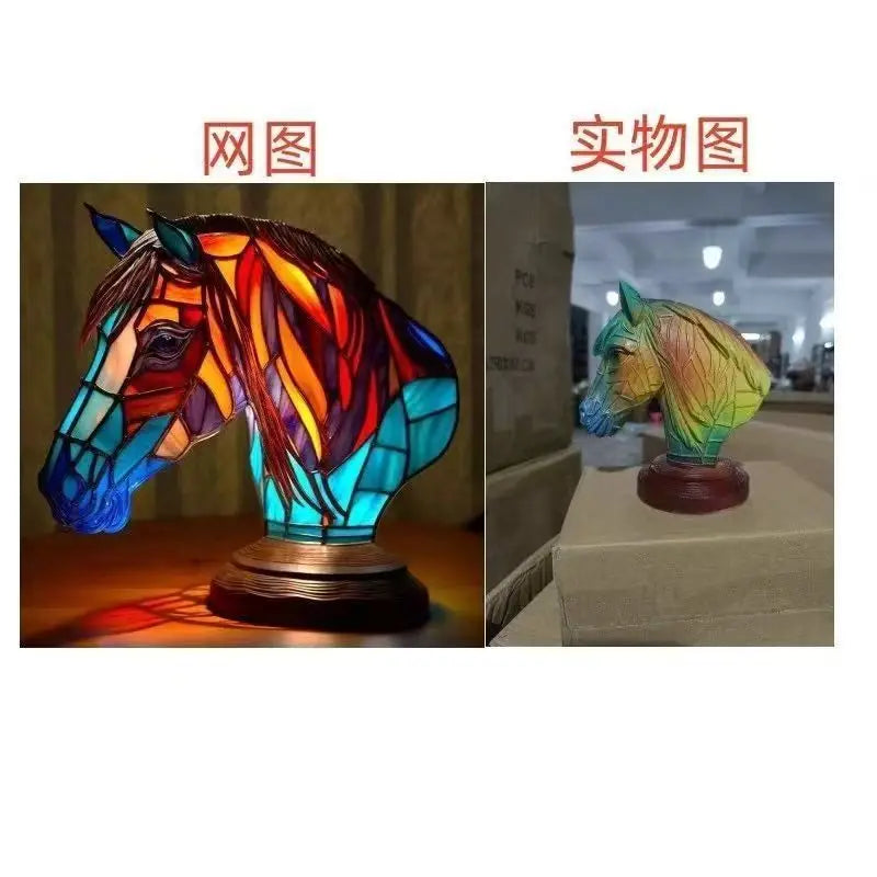 Creative Resin Animal Night Lamp – USB LED Light for Desk or Bedroom Decor, Mermaid, Wolf, Owl, Cat, Dragon Series - Perfect for Housewarming Gift