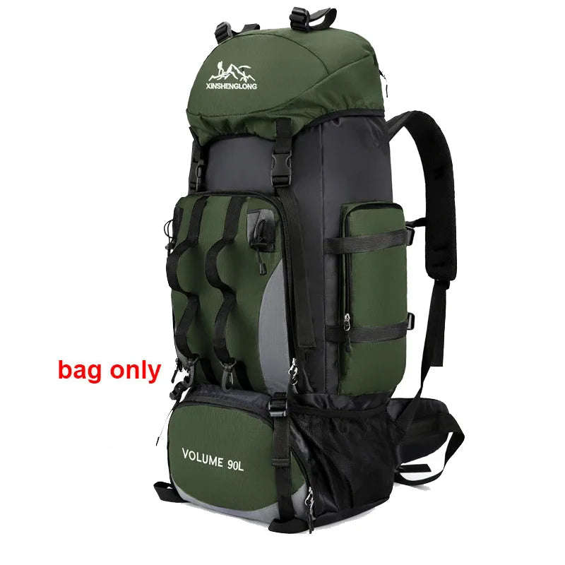 Men's 90L Trekking Bag | Waterproof Outdoor Backpack for Hiking, Camping & Travel Adventures, Heavy-Duty Rucksack With Cover| Perfect Gift for Him