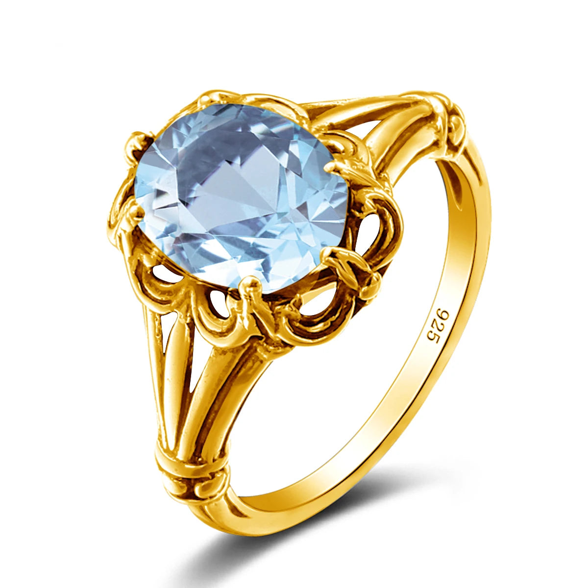 Handmade Mystic Topaz Gemstones Gold Ring – High Quality, 8*10mm Oval Stone Women’s Trending Jewelry For Birthday, Party, Daily Wear - Elegant gift for Her