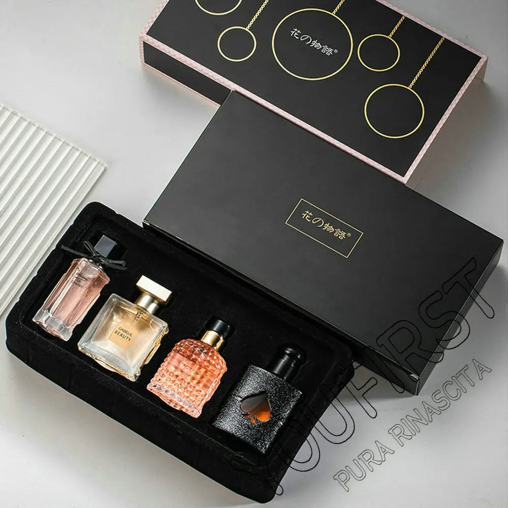 Floral Scent Perfume Gift Box for Women – 4PCS Set Pheromone Parfum Pour Femme 105ml Long-Lasting Spray Colognes